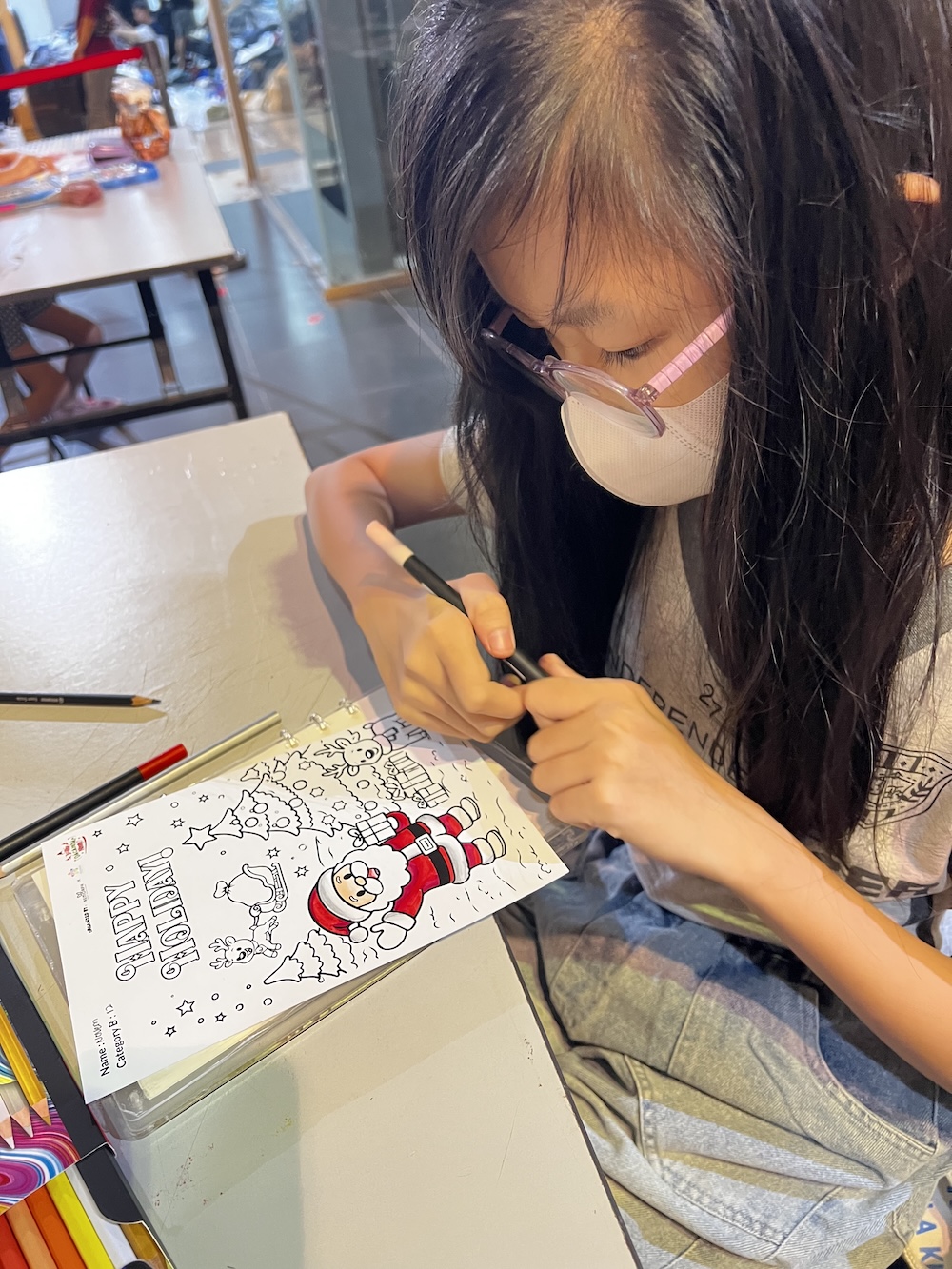 Judging the Christmas Art Entries
